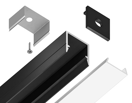 Профиль алюминиевый накладной 10*10 Ambrella light Illumination GP1650BK Профиль алюминиевый накладной 10*10 Ambrella light Illumination GP1650BK