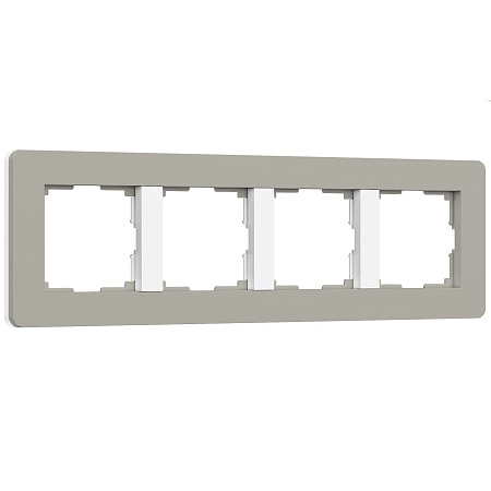 Рамка на 4 поста Werkel Split дымчатый/белый, soft-touch W0043067 a067264