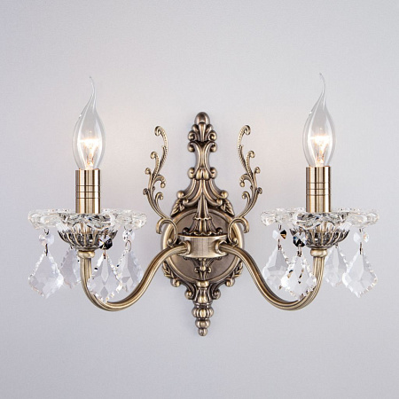 Бра Eurosvet Elisha 3281/2 античная бронза/прозрачный хрусталь Strotskis 00000065239