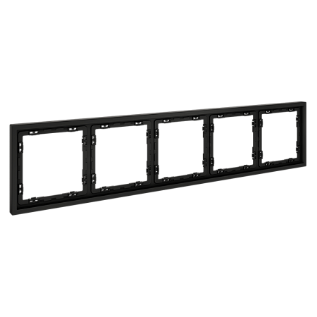 Рамка пластиковая VOLTUM S70 на 5 постов, (черный матовый) VLS100508