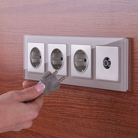 ТВ-розетка оконечная серебряная Werkel W1183006 4690389156533 a051496