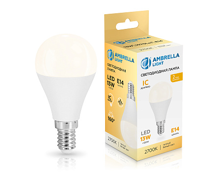 Лампа светодиодная 13W E14 2700K Ambrella light G45 451313 Лампа светодиодная 13W E14 2700K Ambrella light G45 451313