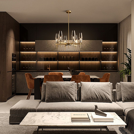 Люстра на штанге Maytoni Lita H002PL-06G Люстра на штанге Maytoni Lita H002PL-06G