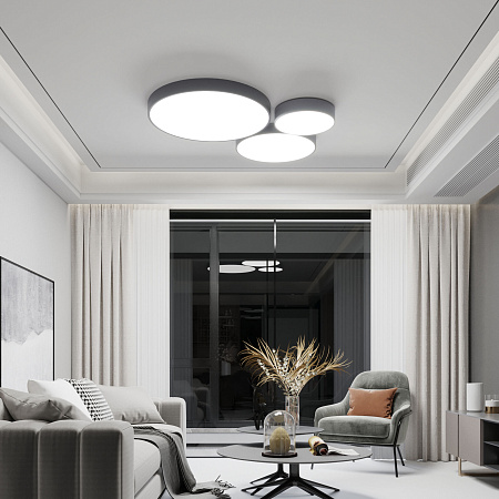 Светильник потолочный светодиодный Eurosvet Entire 90320/1 серый Светильник потолочный светодиодный Eurosvet Entire 90320/1 серый