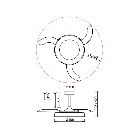 Люстра с вентилятором светодиодная Mantra NISEKO FAN 9010