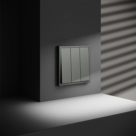 Выключатель встраиваемый VOLTUM S70 трехклавишный (титан) VLS030106 Выключатель встраиваемый VOLTUM S70 трехклавишный (титан) VLS030106