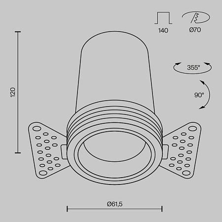 Светильник встраиваемый светодиодный Maytoni FOCUS LED DL125-L12-4K-TRS-B
