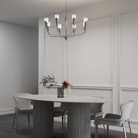 Люстра подвесная Eurosvet Rhyton 60167/8 никель a068285 Люстра подвесная Eurosvet Rhyton 60167/8 никель a068285