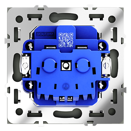 Розетка встраиваемая VOLTUM S70 с заземлением (черный матовый) VLS040108
