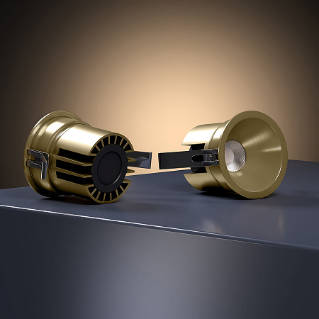 Светильник встраиваемый светодиодный Elektrostandard Forte 25071/LED 15W 4000K латунь a069411