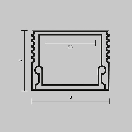 Алюминиевый профиль накладной Maytoni ALM-0809-B-2M 631002 Алюминиевый профиль накладной Maytoni ALM-0809-B-2M 631002