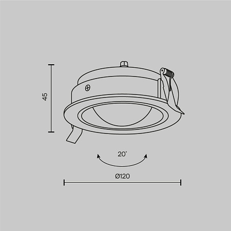 Светильник встраиваемый светодиодный Maytoni Lens DL105-12W3K-B