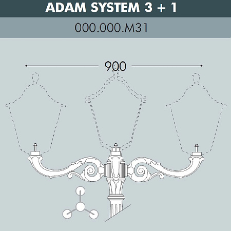 Консоль для паркового фонаря FUMAGALLI ADAM SYS 3L+1 000.000.M31.A0
