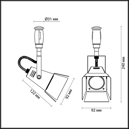 Трековый светильник Odeon Light Techno pro 3631/1
