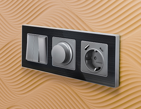 Лицевая панель для электрической розетки с заземлением со шторками 2USB A+C QUANT Ambrella Volt ALFA AP5100 Лицевая панель для электрической розетки с заземлением со шторками 2USB A+C QUANT Ambrella Volt ALFA AP5100