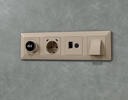 Комплект механизма терморегулятора с цифровым дисплеем с подсветкой и датчиком для теплого пола 16A-250V Ambrella Volt Alfa MA365810 Комплект механизма терморегулятора с цифровым дисплеем с подсветкой и датчиком для теплого пола 16A-250V Ambrella Volt Alfa MA365810