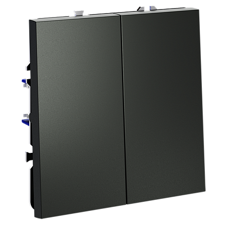 Выключатель с самовозвратом встраиваемый VOLTUM S70 двухклавишный (титан) VLS020606 Выключатель с самовозвратом встраиваемый VOLTUM S70 двухклавишный (титан) VLS020606