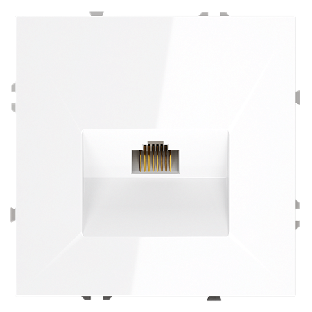 Розетка компьютерная встраиваемая VOLTUM S70 RJ45 кат.6, (белый глянцевый) VLS060101
