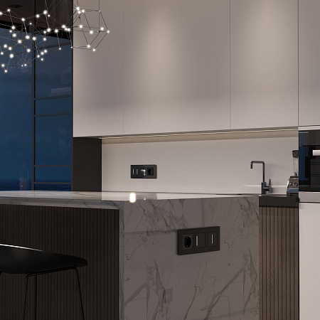 Сенсорный выключатель одноклавишный с подсветкой Werkel черный W4512008 Сенсорный выключатель одноклавишный с подсветкой Werkel черный W4512008