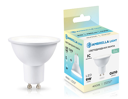 Лампа светодиодная MR16 9W GU10 4000K 38° Ambrella light 190904 Лампа светодиодная MR16 9W GU10 4000K 38° Ambrella light 190904
