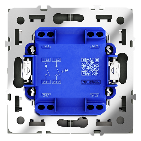 Выключатель встраиваемый VOLTUM S70 двухклавишный с подсветкой (титан) VLS020206 Выключатель встраиваемый VOLTUM S70 двухклавишный с подсветкой (титан) VLS020206