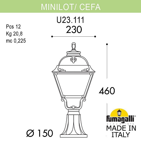 Ландшафтный светильник FUMAGALLI MINILOT/CEFA U23.111.000.BYF1R