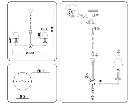Люстра подвесная Ambrella light LH71003