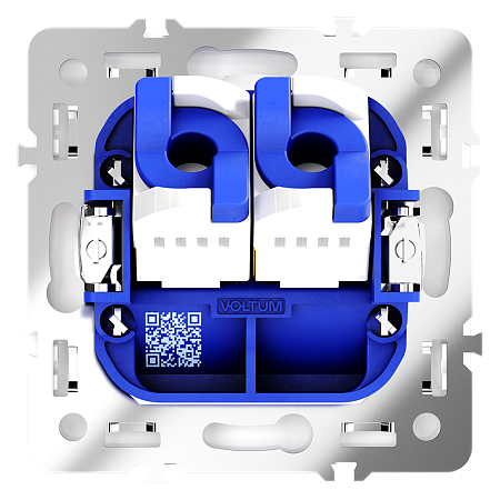 Розетка компьютерная встраиваемая VOLTUM S70 двойная RJ45+RJ45 кат.6, (белый глянцевый) VLS060201