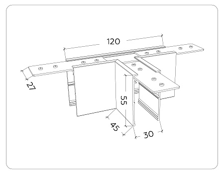 Коннектор Т-образный для накладного шинопровода Ambrella light Magnetic 220V GL1036