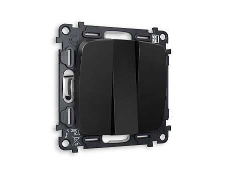 Комплект механизма 3-клавишного выключателя Ambrella Volt OMEGA MO805010 Комплект механизма 3-клавишного выключателя Ambrella Volt OMEGA MO805010