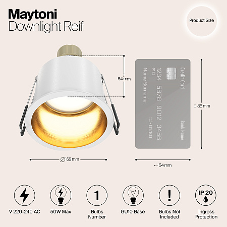 Светильник встраиваемый Maytoni Reif DL049-01WG