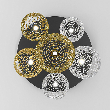 Светильник подвесной светодиодный Eurosvet Ruche 90352/6 золото/хром a069061 Светильник подвесной светодиодный Eurosvet Ruche 90352/6 золото/хром a069061