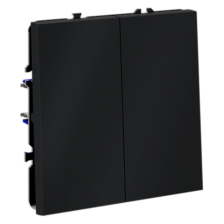 Выключатель с самовозвратом встраиваемый VOLTUM S70 двухклавишный (графит) VLS020607 Выключатель с самовозвратом встраиваемый VOLTUM S70 двухклавишный (графит) VLS020607