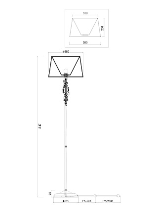 Торшер Freya Monique FR2001FL-01G Торшер Freya Monique FR2001FL-01G