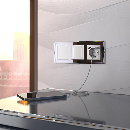 Умный сенсорный выключатель одноклавишный Werkel белый W4513001 Умный сенсорный выключатель одноклавишный Werkel белый W4513001