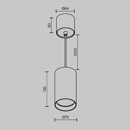 Светильник подвесной светодиодный Maytoni Vol P100PL-20W3K-B