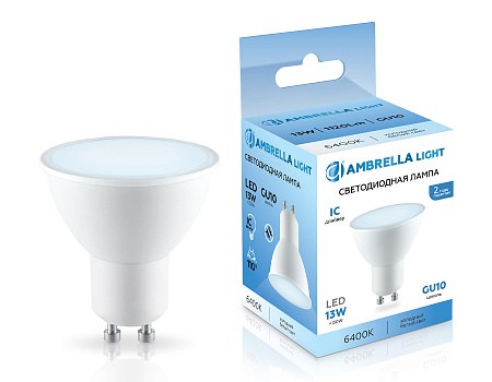 Лампа светодиодная MR16 13W GU10 6400K Ambrella light 181306 Лампа светодиодная MR16 13W GU10 6400K Ambrella light 181306