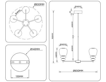 Люстра на штанге светодиодная Ambrella light High light LH53164 Люстра на штанге светодиодная Ambrella light High light LH53164