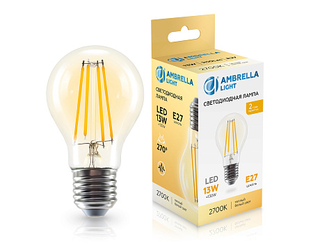 Лампа филаментная A60 13W E27 2700K Ambrella light 601313 Лампа филаментная A60 13W E27 2700K Ambrella light 601313