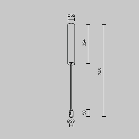 Основание потолочное 385мм для блока питания с вводом питания Maytoni Flarity TRA159C-BB1-B