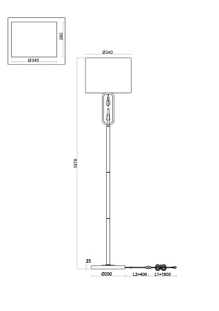 Торшер Freya Riverside FR1007FL-01BS Торшер Freya Riverside FR1007FL-01BS