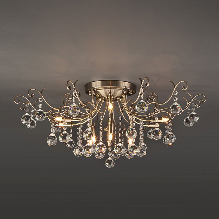 Потолочная люстра Eurosvet Vita 10042/12 античная бронза/прозрачный хрусталь 00000076379 Потолочная люстра Eurosvet Vita 10042/12 античная бронза/прозрачный хрусталь 00000076379